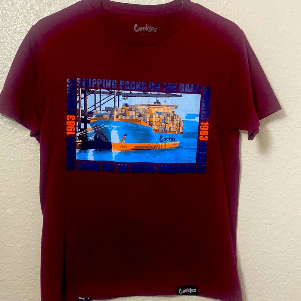 Cookies burgundy shirt, size medium